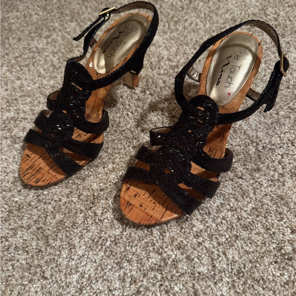 The Touch of Nina black Strappy Heels